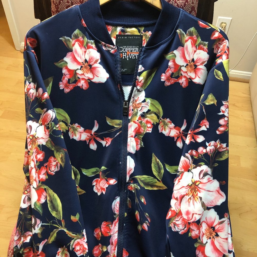 Copper Rivet Zip Up Sweater